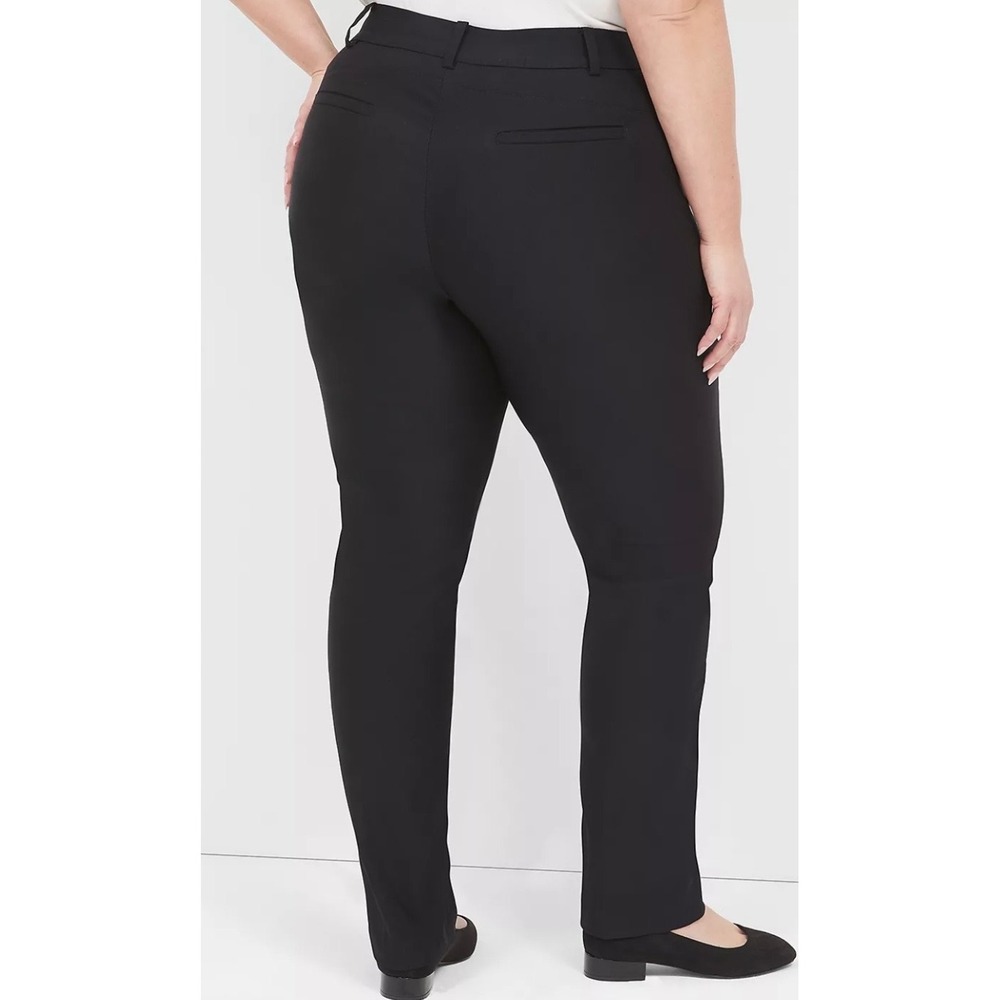 Lane Bryant Black Straight Leg Pants Womens Size 26 Zipper Pocket